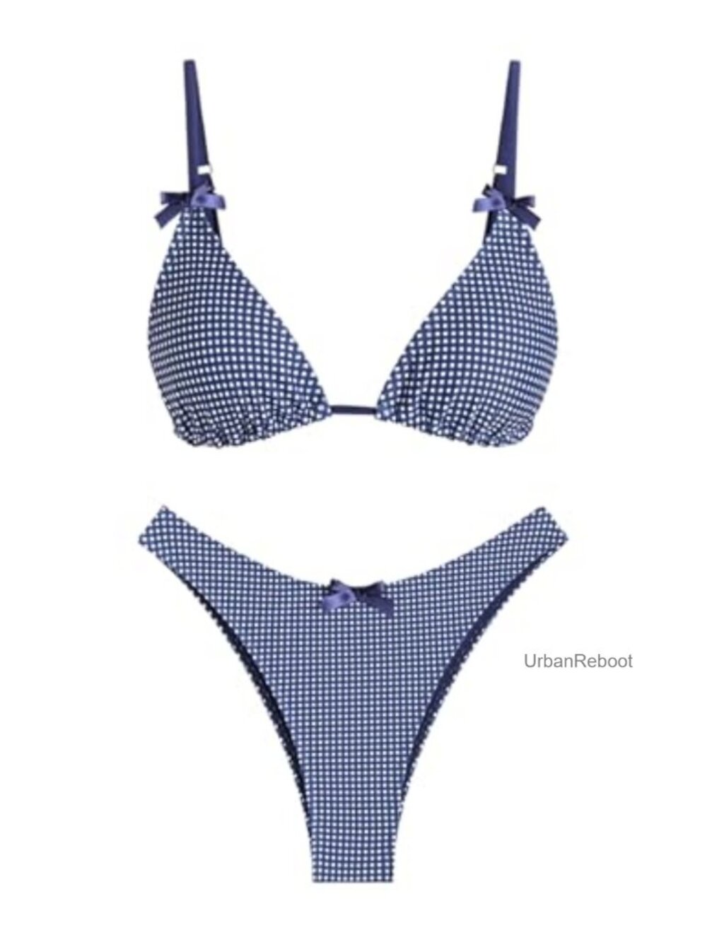Women's Checkered Triangle Bikini Set High Cut Two Piece Swimwear